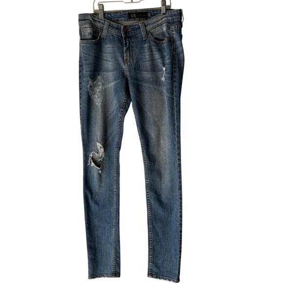 JET John Eshaya Distressed Skinny Jeans Size 4 Lightning Bolt Pocket - Picture 1 of 10